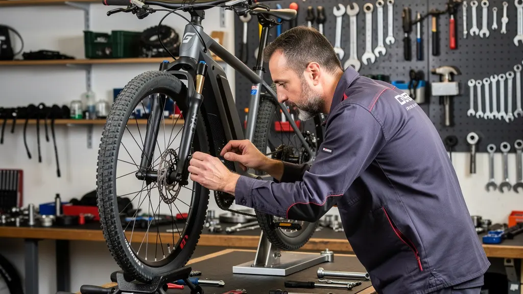 Technicien spécialisé vélo électrique en atelier de réparation
